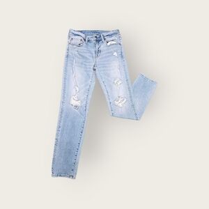 American Eagle Outfitters Light Blue Distressed Slim Fit Jeans